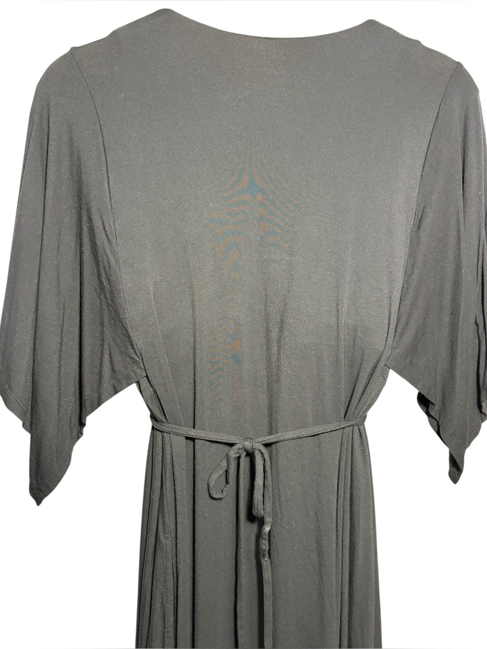 SOMA | Black Soft Jersey Caftan V-Neck Flutter Sleeve Midi Dress L Built In Bra - Picture 15 of 15